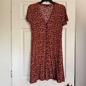 Madewell Floral Button Front Mini Dress